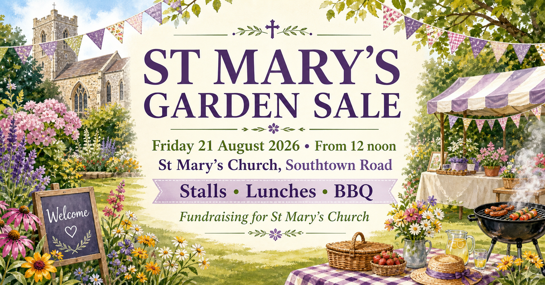 St Mary’s Garden Sale – Friday 21 August 2026 from 12 noon